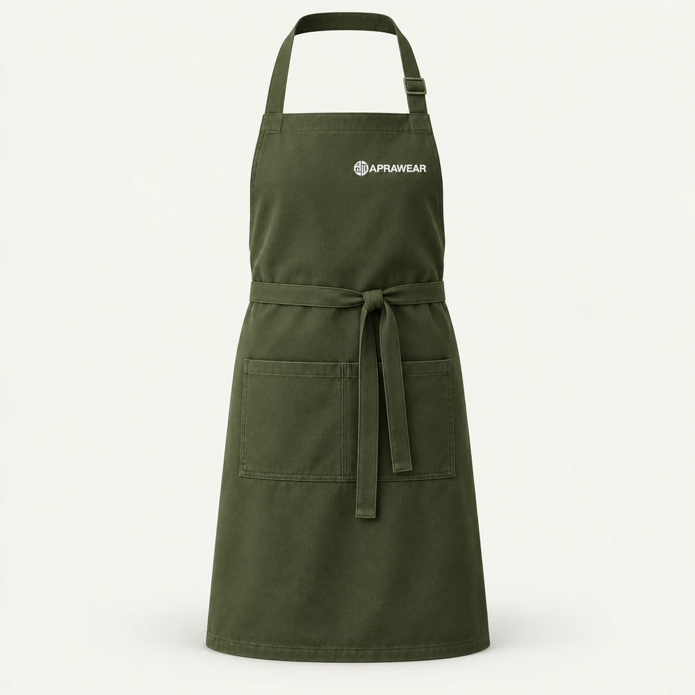 Illustrative APRAWEAR branded branded bib aprons mockup