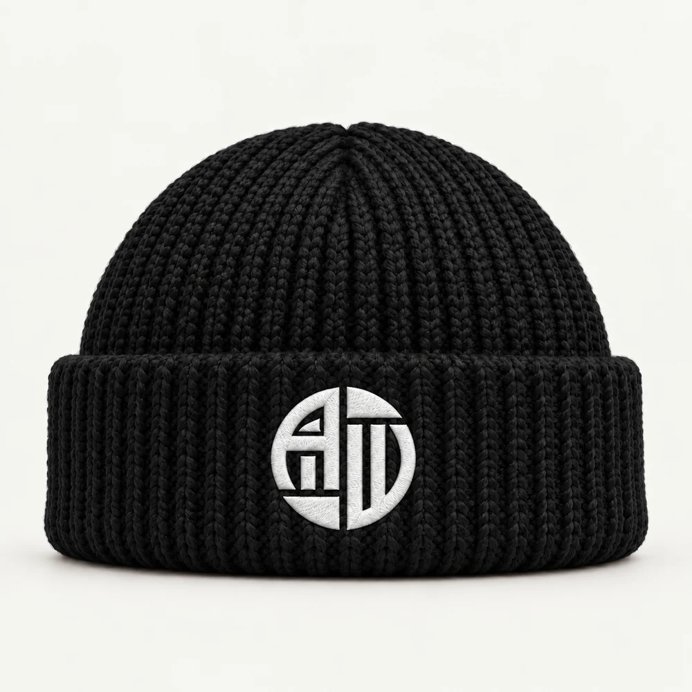 Illustrative APRAWEAR branded recycled mini fisherman beanie mockup